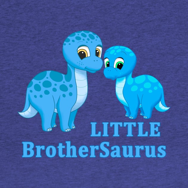 Cute Blue Brontosaurus Little Brother Dinosaur by csforest